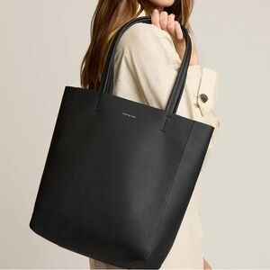 LOVE AND LORE Black Heather North-South Deep Roomy Tote Shoulder Bag